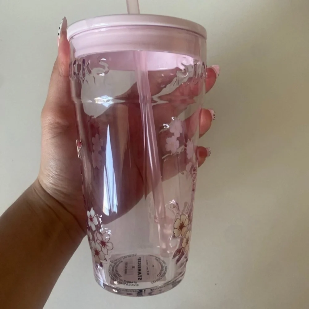2026 Starbucks Japan Exclusive Sakura Glass Cup with Straw - Picture 5 of 8